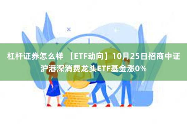 杠杆证券怎么样 【ETF动向】10月25日招商中证沪港深消费龙头ETF基金涨0%